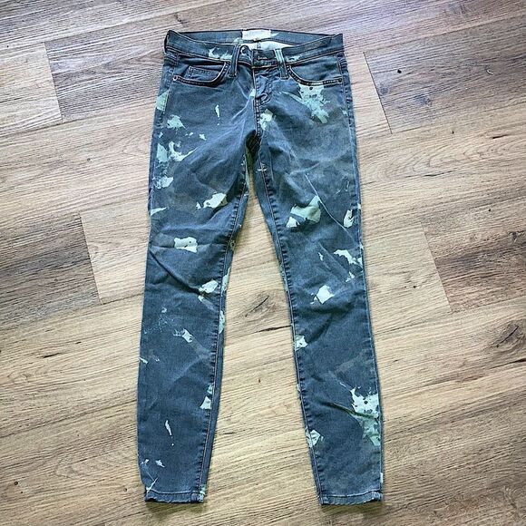 Current Elliott Size 25 Abstract Camo Print Skinny Ankle Jeans - Picture 1 of 5